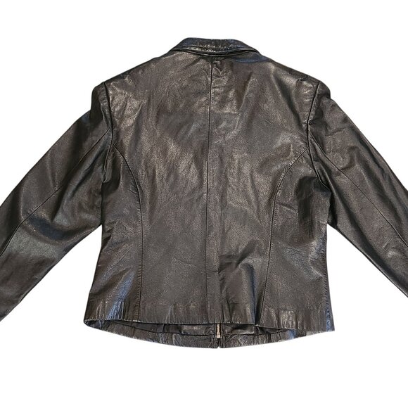Maxima by Wilsons Women’s Black Genuine Leather Jacket Size L - Picture 10 of 13